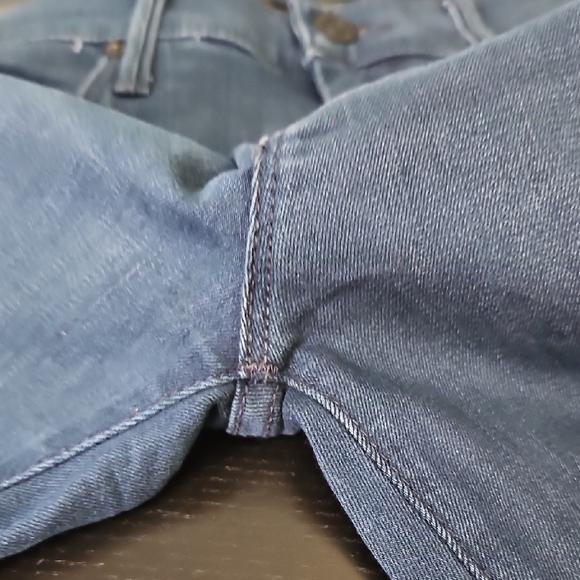 Mother Blue High-Waisted Looker Ankle Fray Jeans Size 27 - Picture 6 of 9